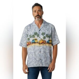 Mens Aloha Republic Hawaiian  Made Hawaii Old CARS Sz XL